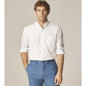 J.Crew Classic Secret Wash Cotton Poplin Shirt Mens M White Button Down BW443 LS